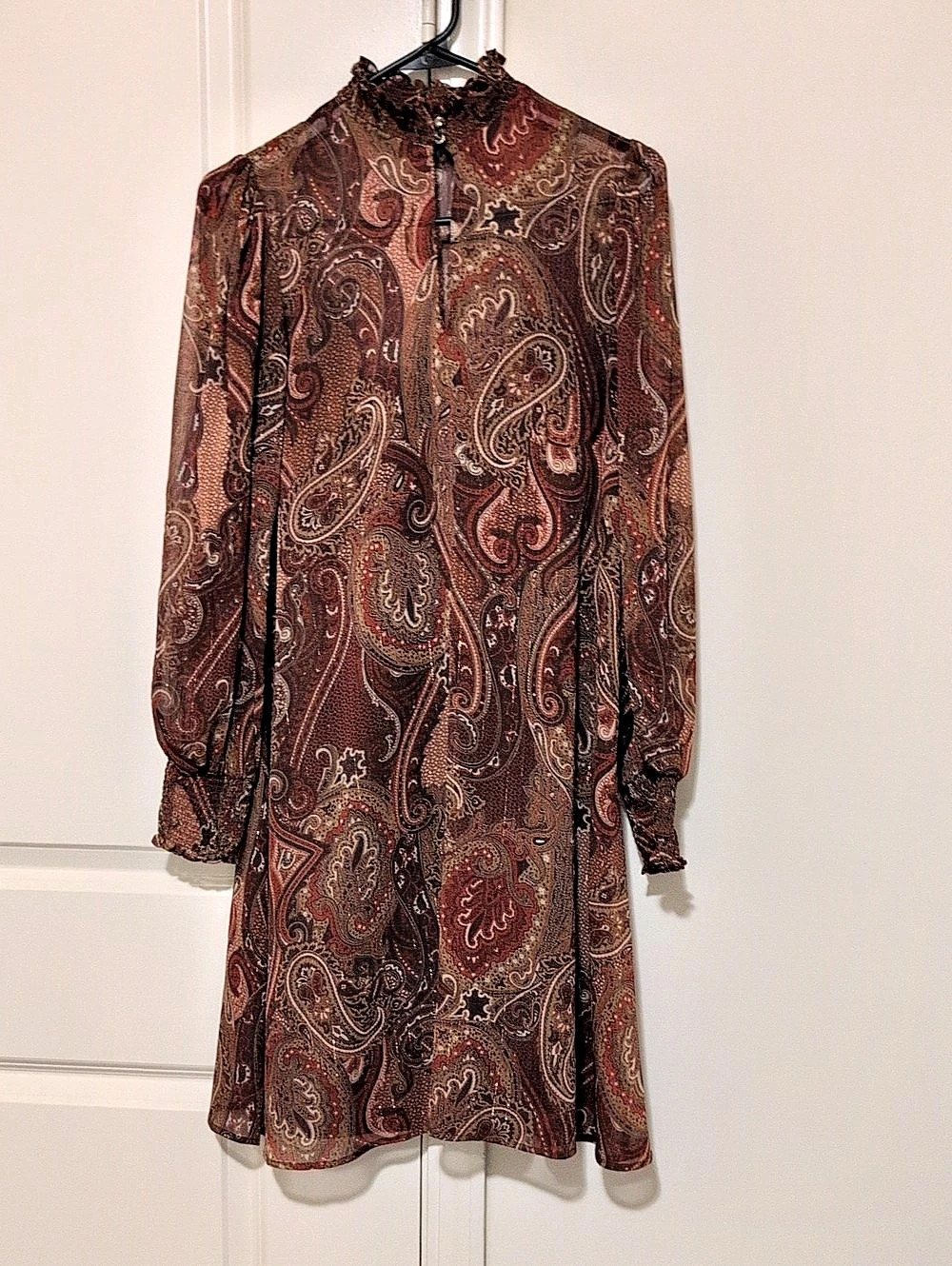 Tommy Hilfiger Paisley Mini Dress in Brown & Red Size 4 Like New